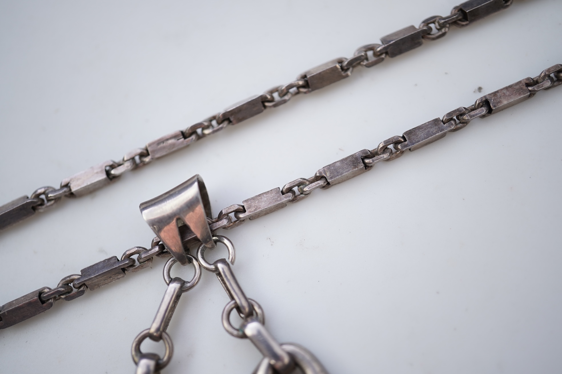 An Arts & Crafts silver and amber necklace, Denmark or Norway, mid 20th century